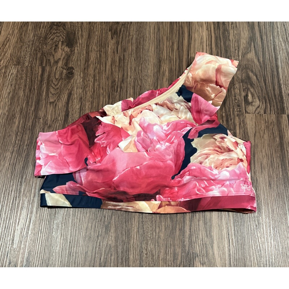 Albion Icon Aussie Pink Wave Swim Crop Top Floral Print Size XXL